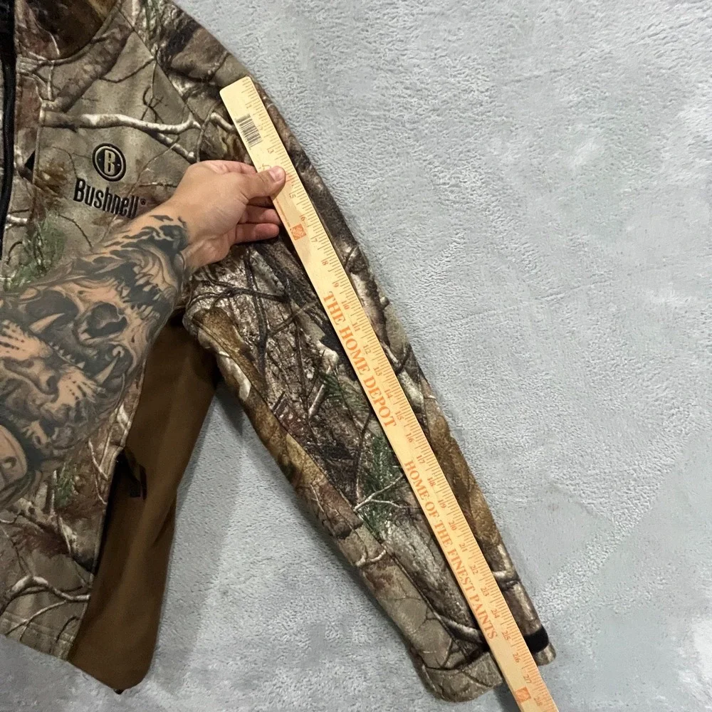 Bushnell Camo Jacket Men Medium Realtree AP Heavy Fleece Lined Pull Over Hunting
